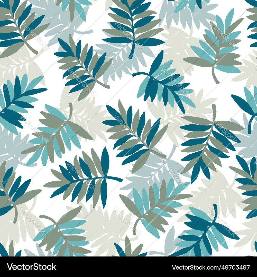 Exotic green palm leaves array pattern Exotic green palm leaves array pattern Vector Image