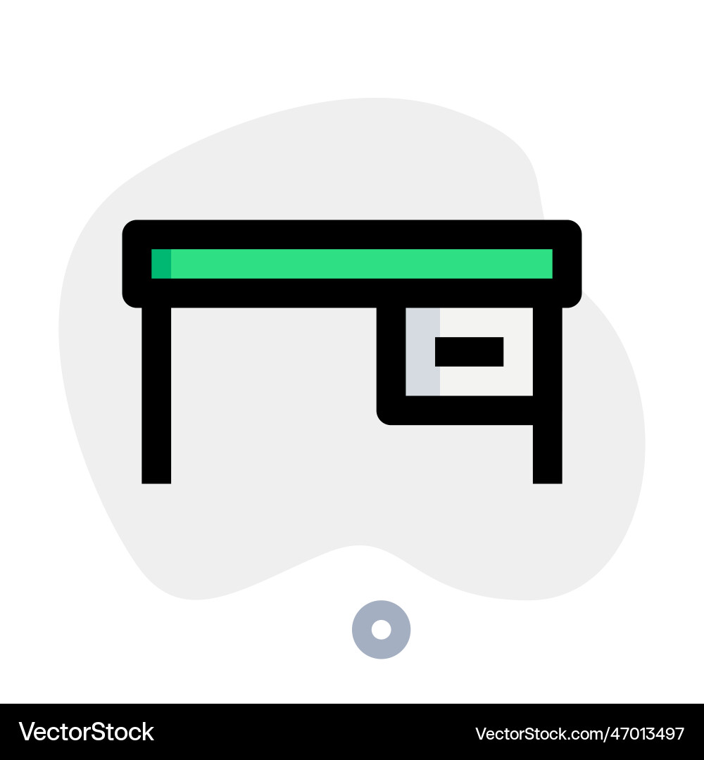 Flat countertop table with big-size drawer Vector Image