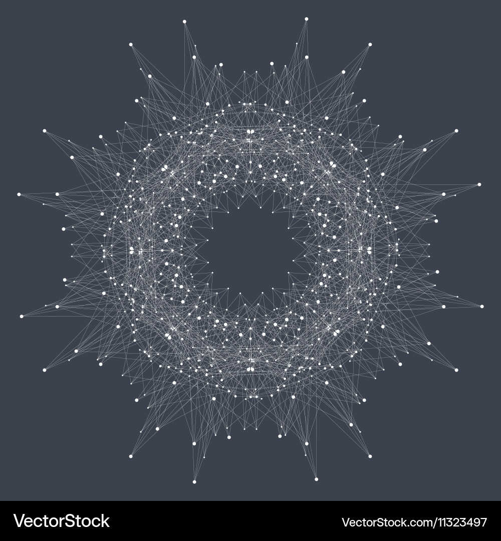 Geometric abstract round form with connected line Vector Image