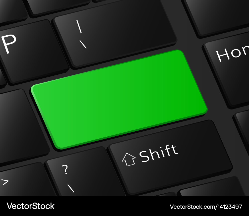 Green button on keyboard macro vector image