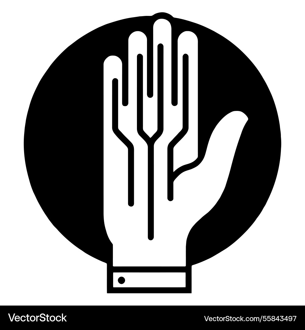 Hand as part of a circuit or electronic component Hand as part of a circuit or electronic component vector image