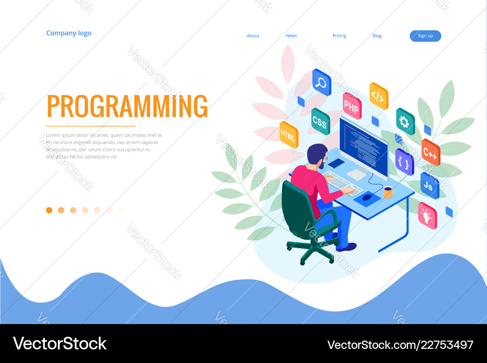Isometrischer Programmierer kodiert neues Projekt Web Isometrischer Programmierer kodiert neues Projekt Web vektorbild