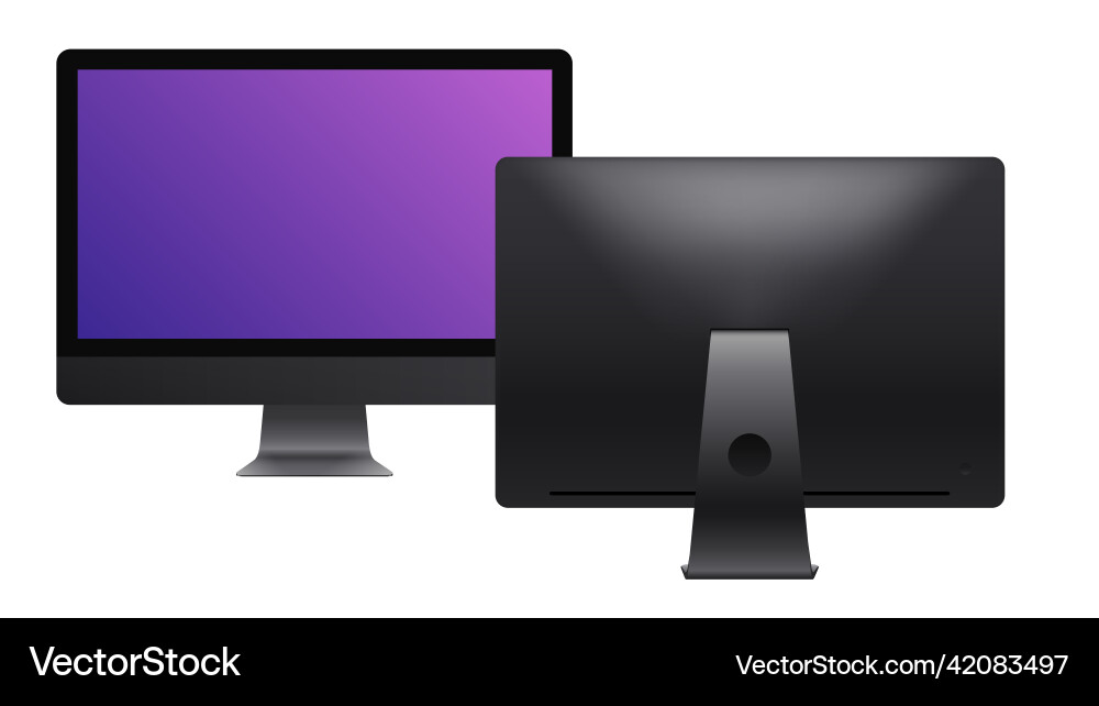 Mobile personal computer front and rear view new Mobile personal computer front and rear view new vector image