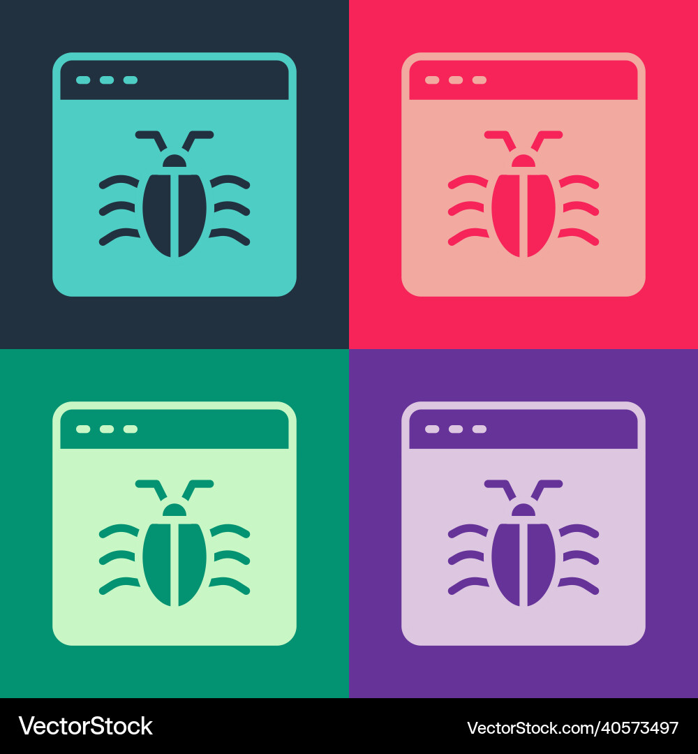Pop art system bug concept icon isolated on color Pop art system bug concept icon isolated on color Vector Image