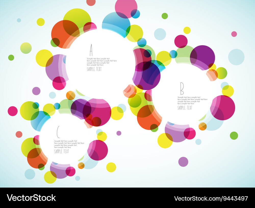 Random colorful bubbles with plance for your text vector image