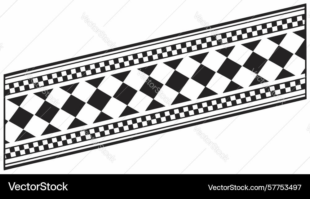 Repeating geometric grid pattern border design vector image