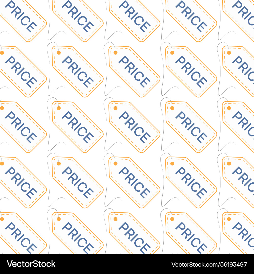 Repeating price tag pattern slanted rectangle vector image