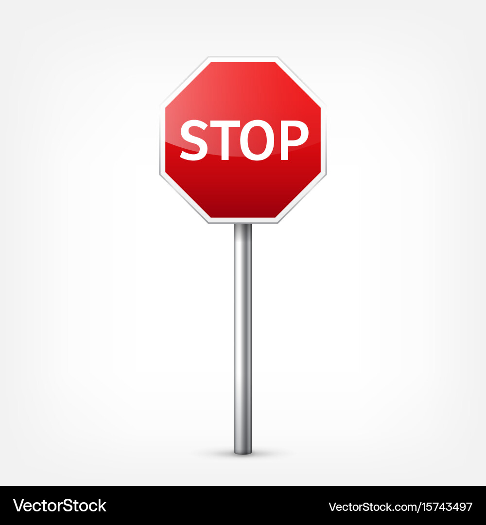 Road red signs collection isolated on white vector image