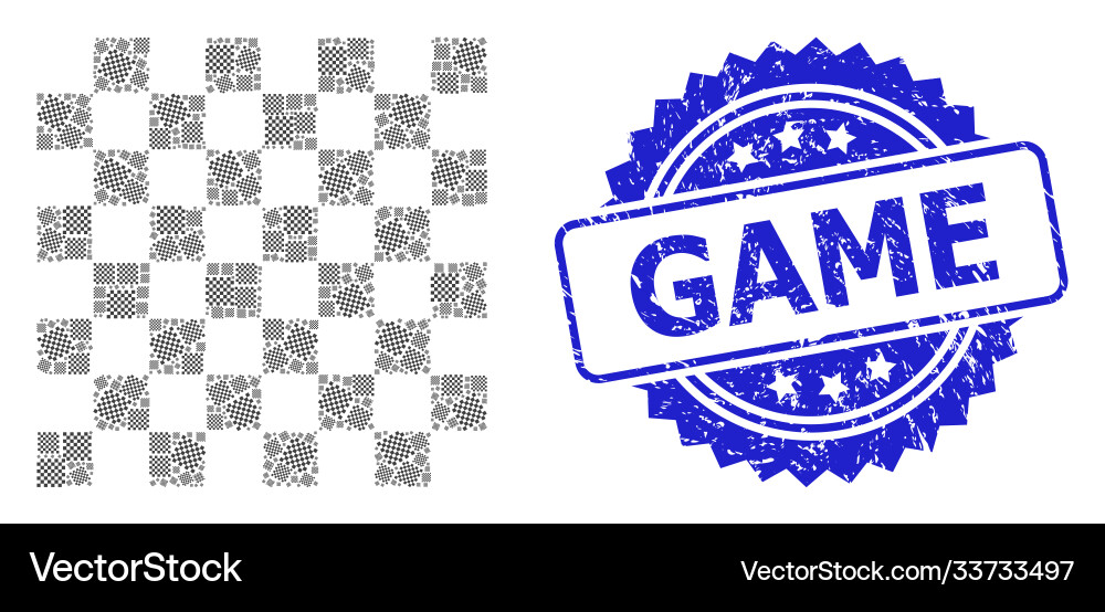 Rubber game stamp and recursion chess board icon Vector Image