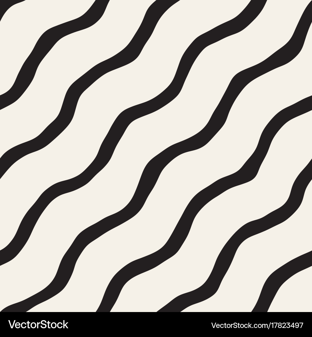 Seamless pattern with hand drawn waves abstract vector image