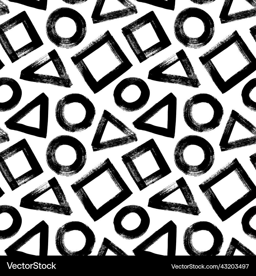 Seamless pattern with triangles and circles Seamless pattern with triangles and circles vector image