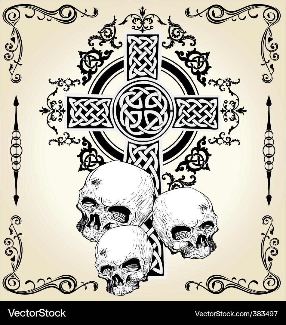 Skull Ornamental Frame Vector Image