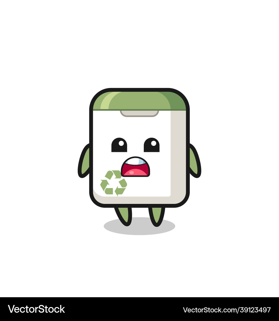 Trash can with apologizing expression saying i am Vector Image