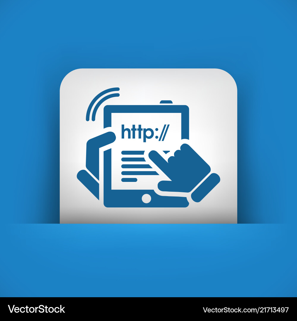 Web connection on tablet Vector Image
