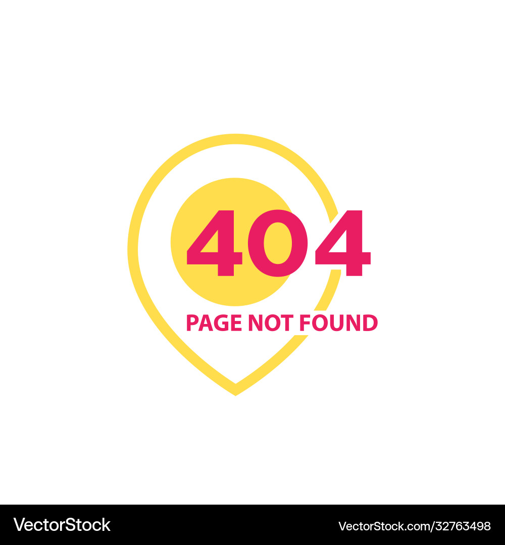 404 error page not found design for web Vector Image
