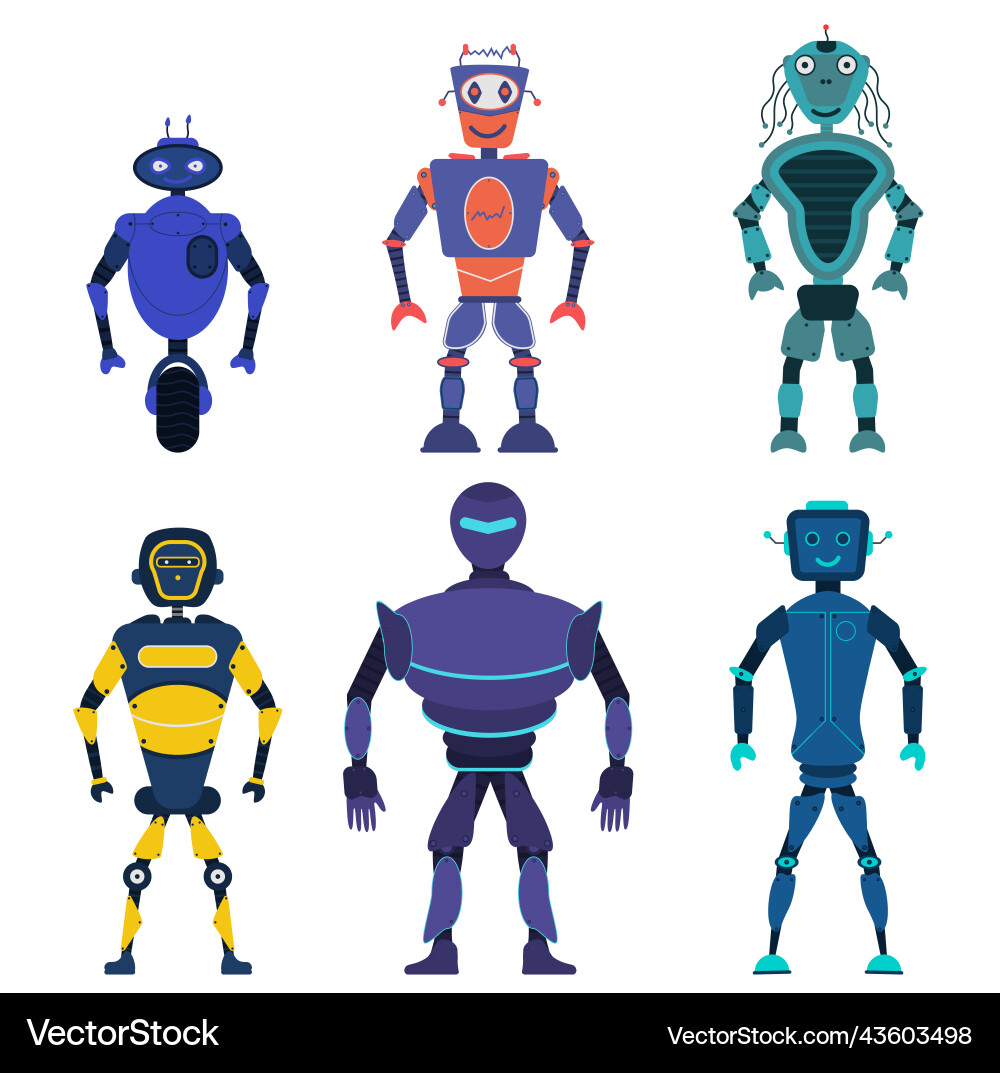 A robot characters transformer toys set technology A robot characters transformer toys set technology vector image