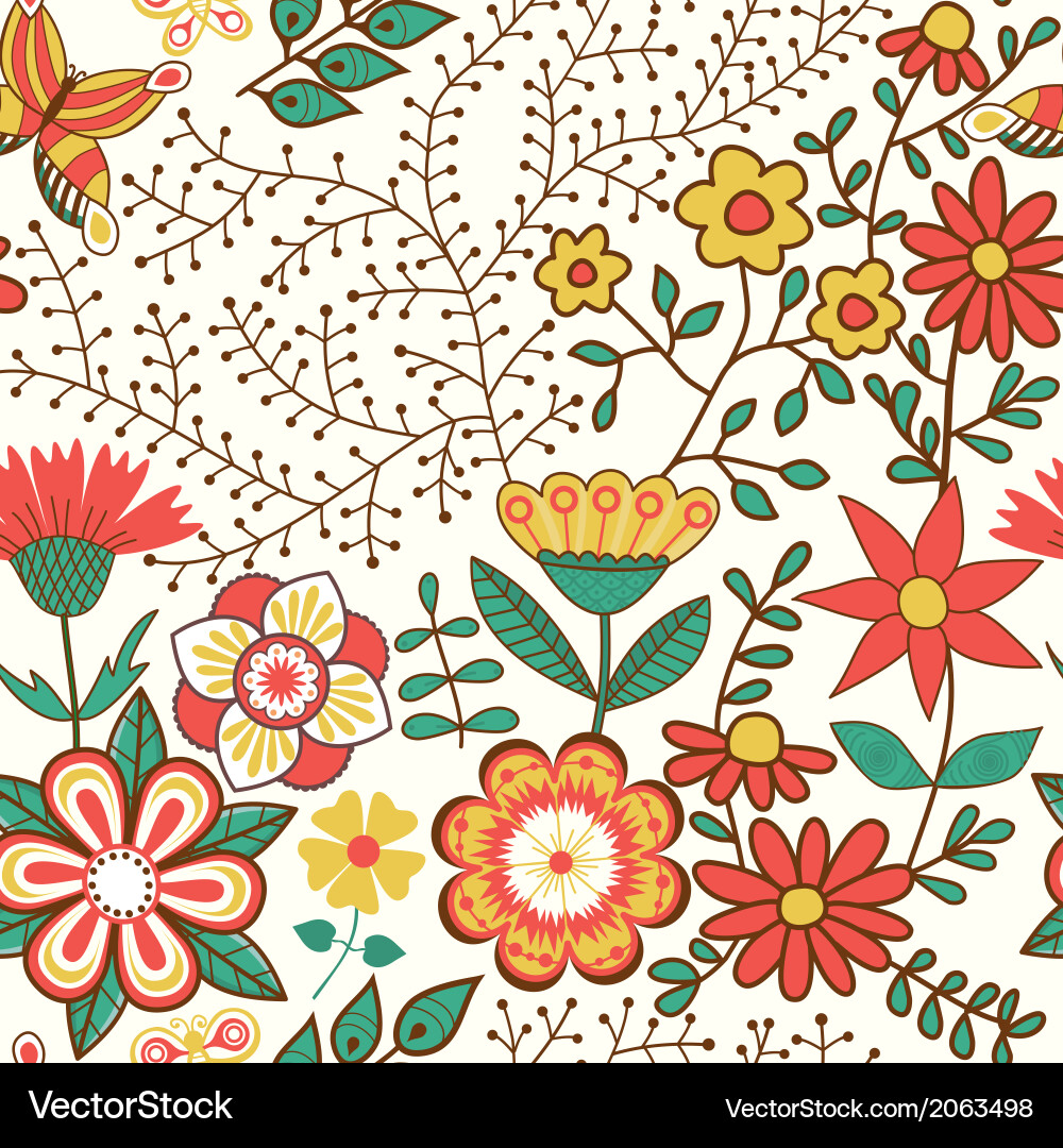 Abstract floral background summer theme seamless Vector Image