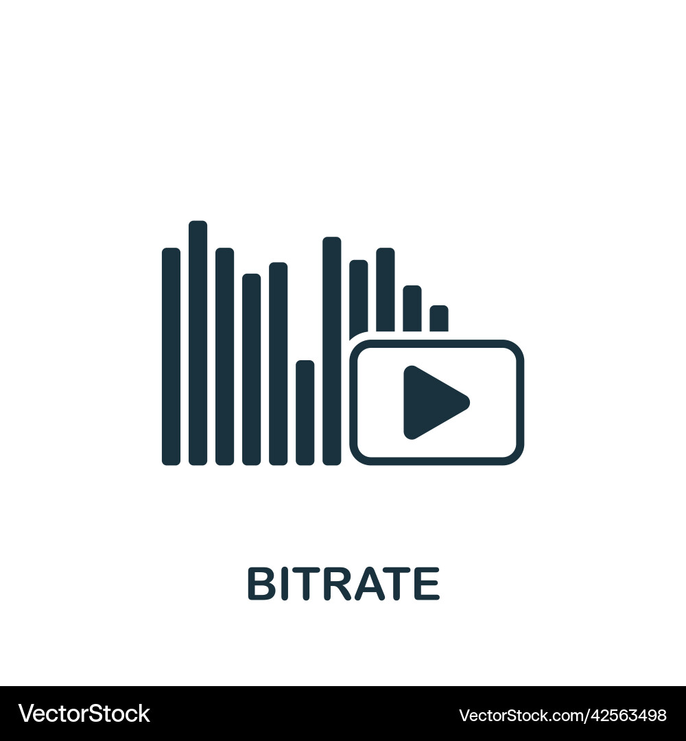 Bitrate icon monochrome simple streaming Vector Image