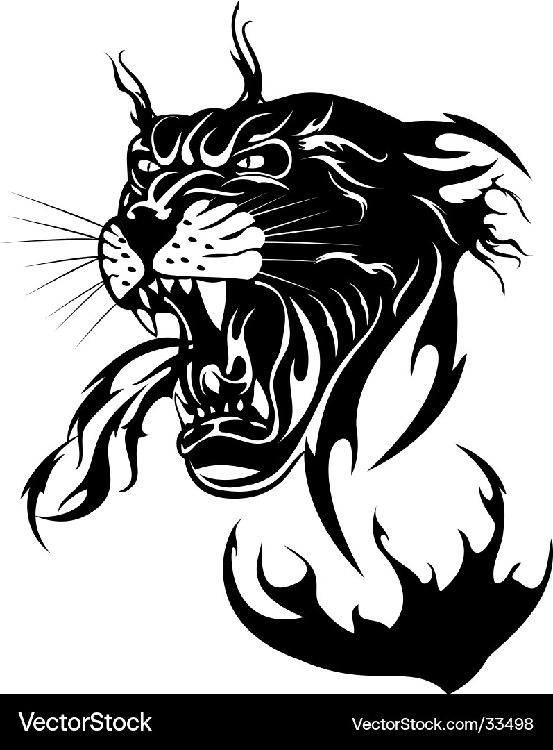 Black Panther Portrait Vector Image