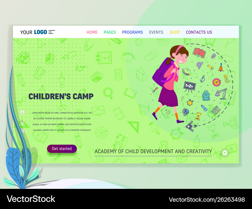 Concept schoolwork for website or web page Concept schoolwork for website or web page vector image