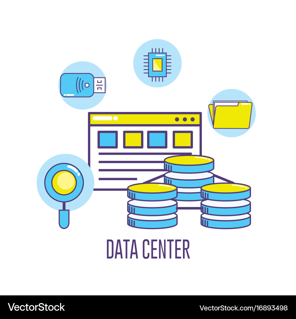 Data center connection information server Vector Image