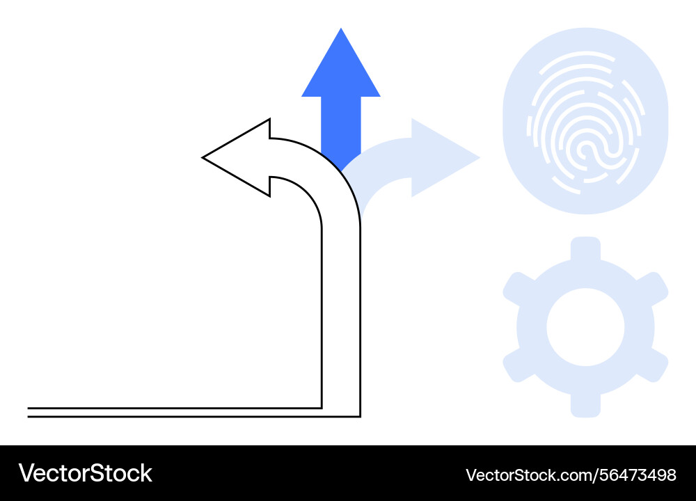 Decision-making path with arrows and abstract Vector Image