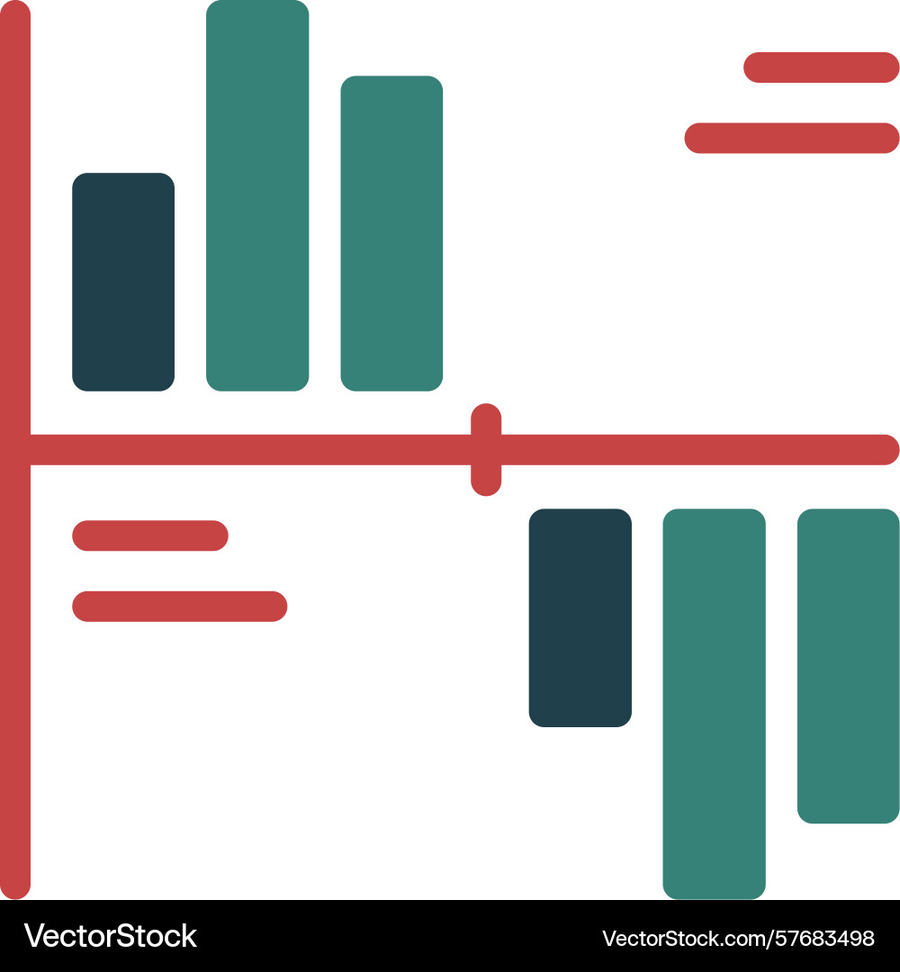 Gantt chart glyph multi color icon Vector Image