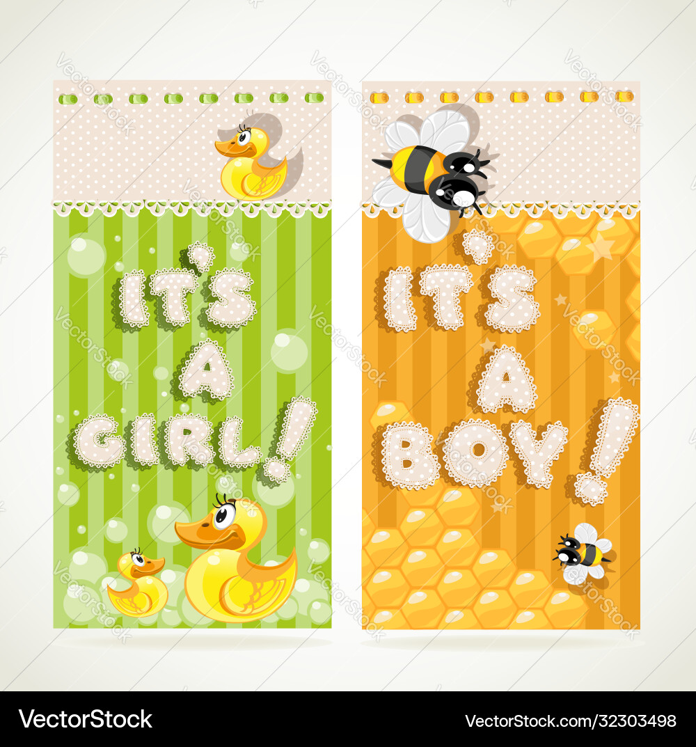 Gelb nd grün vertikal Banner seine ein Baby Gelb nd grün vertikal Banner seine ein Baby vektorbild