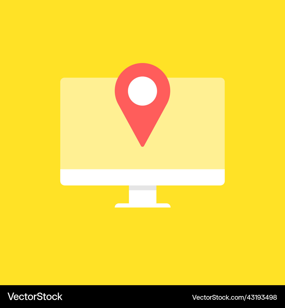 Geodesy icon with location point on the monitor Geodesy icon with location point on the monitor vector image