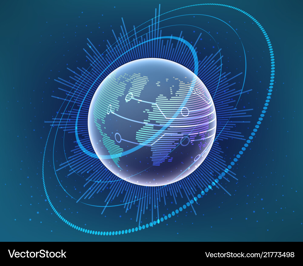 Global world map cyber line bigdata Global world map cyber line bigdata vector image