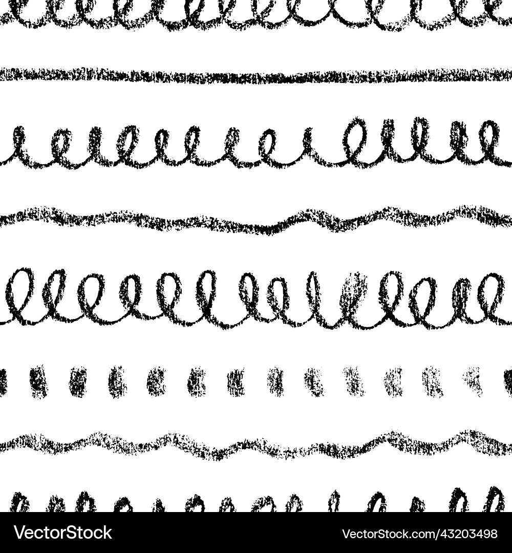 Hand drawn charcoal lines seamless pattern Hand drawn charcoal lines seamless pattern vector image