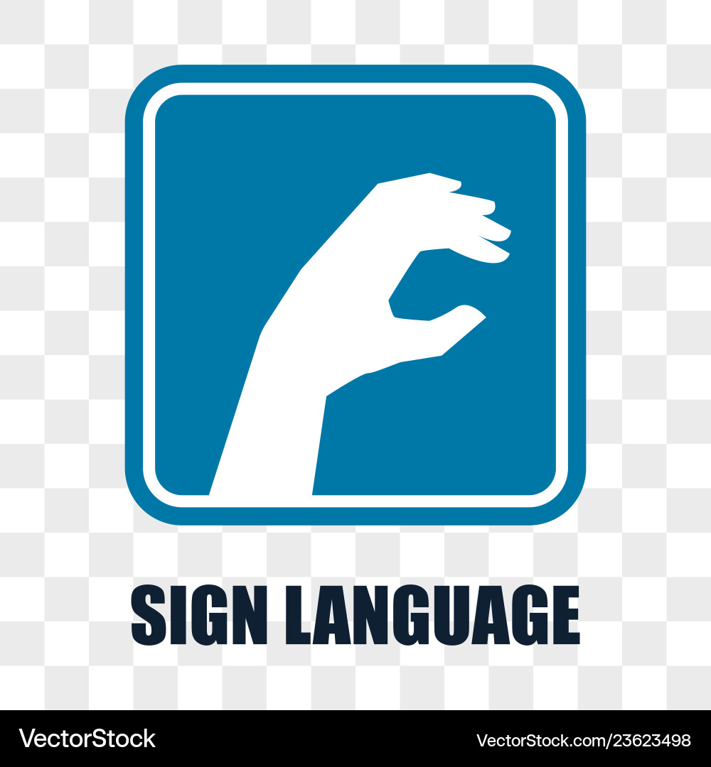 Hand with sign language gesture on transparent Hand with sign language gesture on transparent vector image