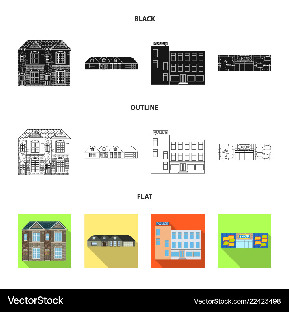 Isolated object of building and front icon Isolated object of building and front icon vector image
