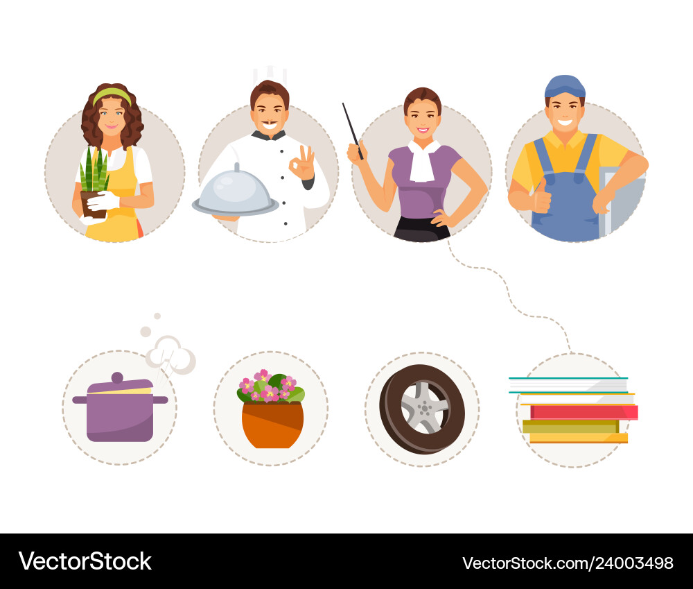 Match professions and objects Match professions and objects vector image