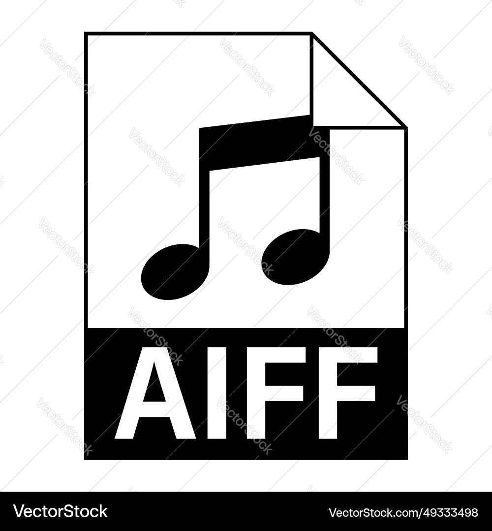 Modern flat design of aiff file icon for web Modern flat design of aiff file icon for web vector image
