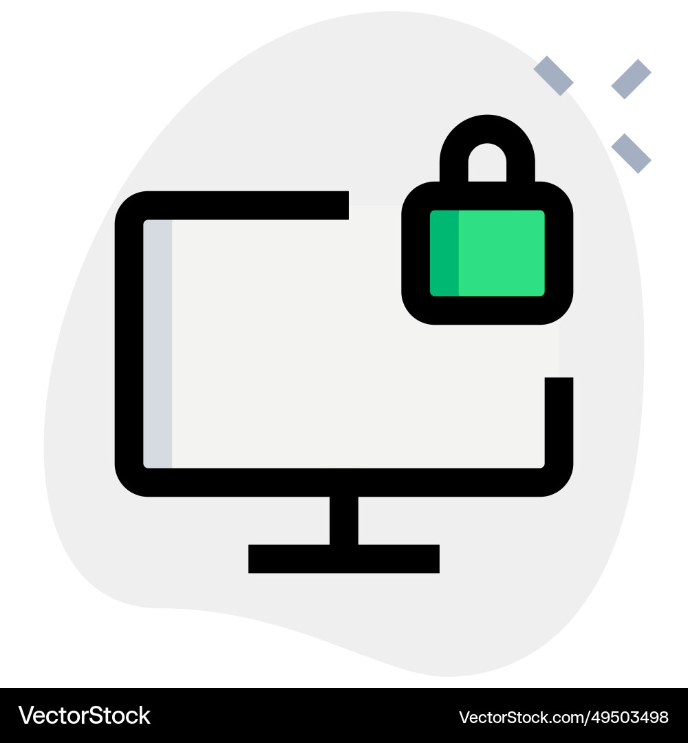 Monitor equipped with lock for enhanced security Vector Image