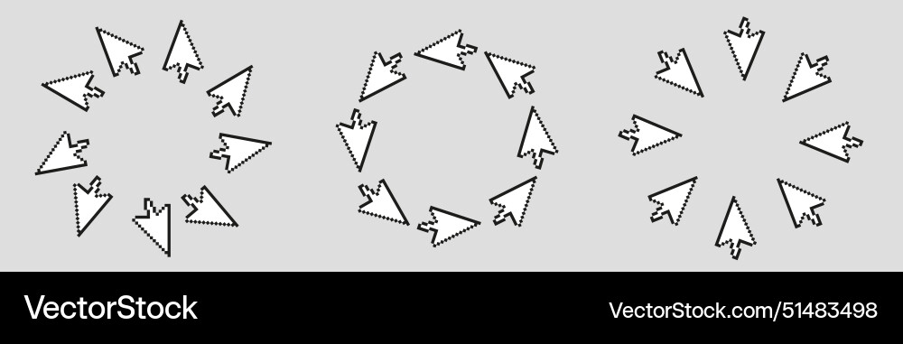 Mouse click circle frame arrow pointer round vector image