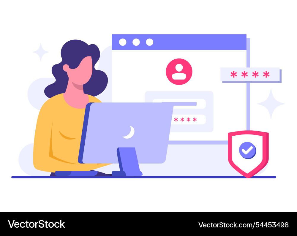 Password secure access data protection cyber Vector Image