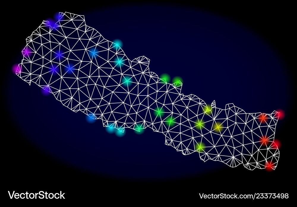 Polygonal network mesh map of nepal with colorful Polygonal network mesh map of nepal with colorful Vector Image