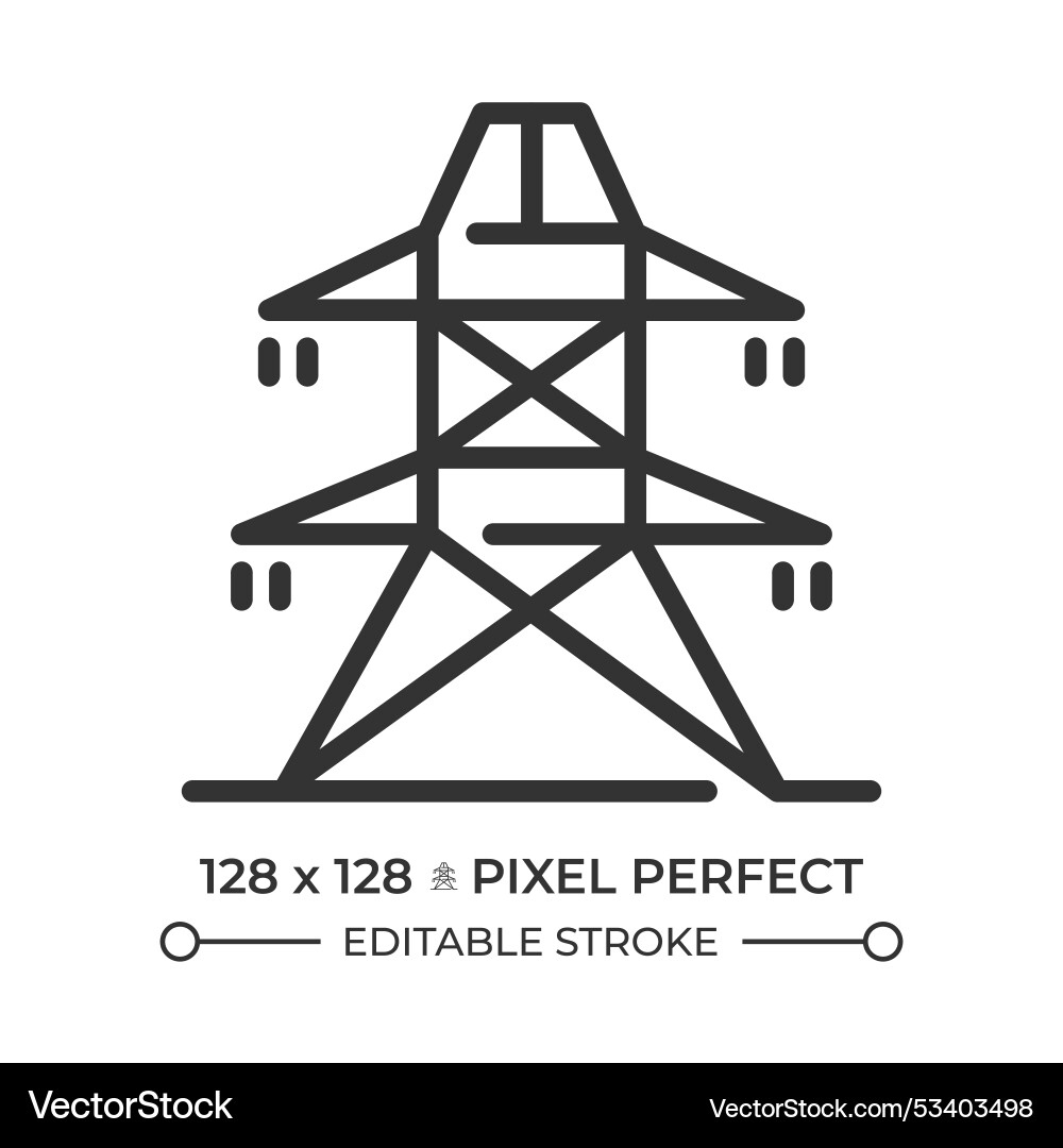 Power line pixel perfect linear icon Vector Image