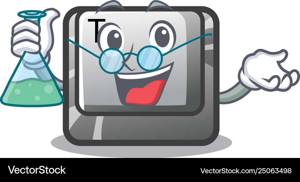 Professor t button installed on character computer vector image