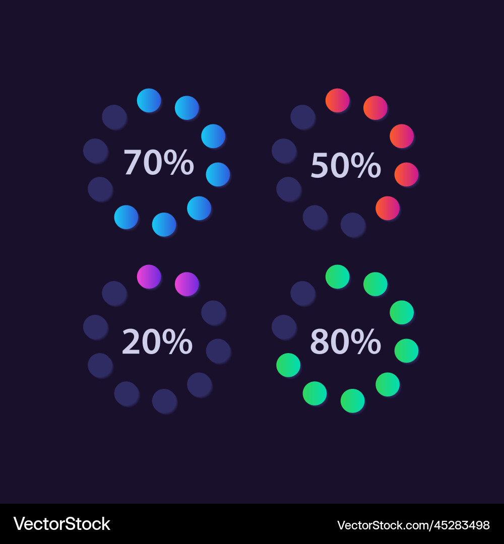 Radial gradient progress infographic chart design Vector Image