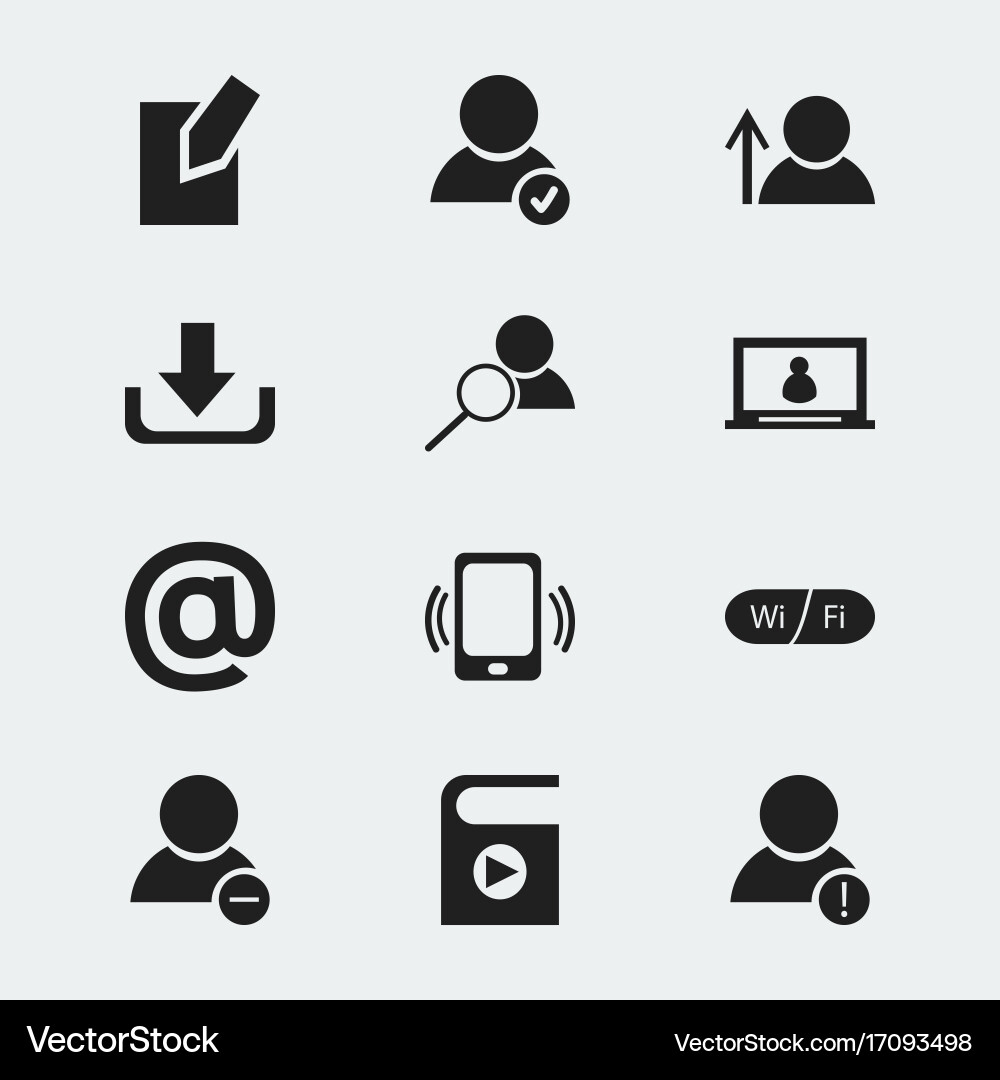 Set of 12 editable web icons includes symbols vector image