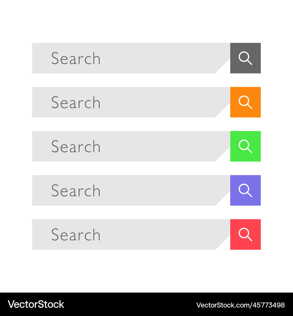 Set of search bars flat web design element Vector Image