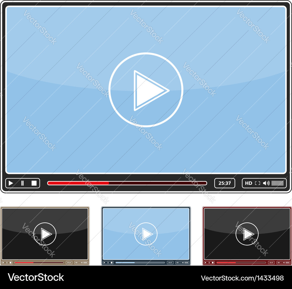 Simple video player vector image