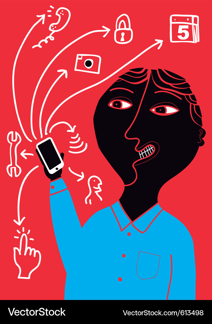 Smartphone with Flying Apps Vector Image