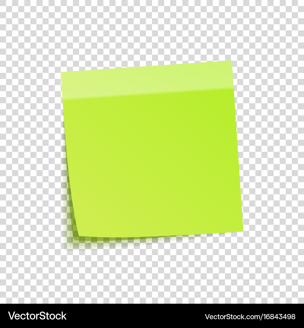 Sticky note with shadow isolated on transparent Vector Image