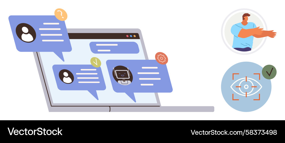 Tech Communication & User Interaction Vector Image