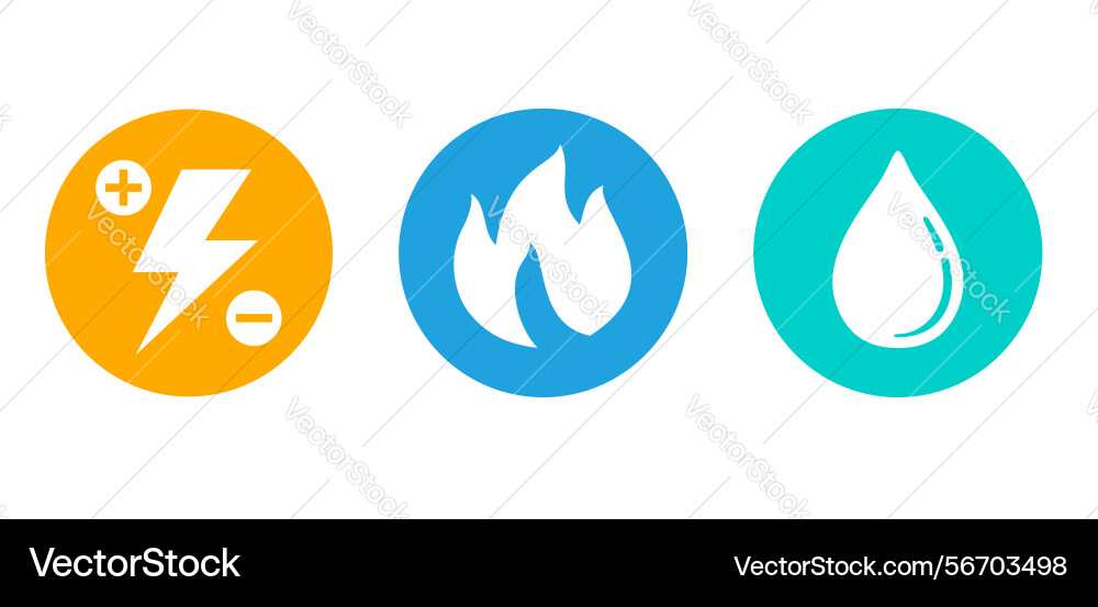 Technical building system flat circular icons set Vector Image