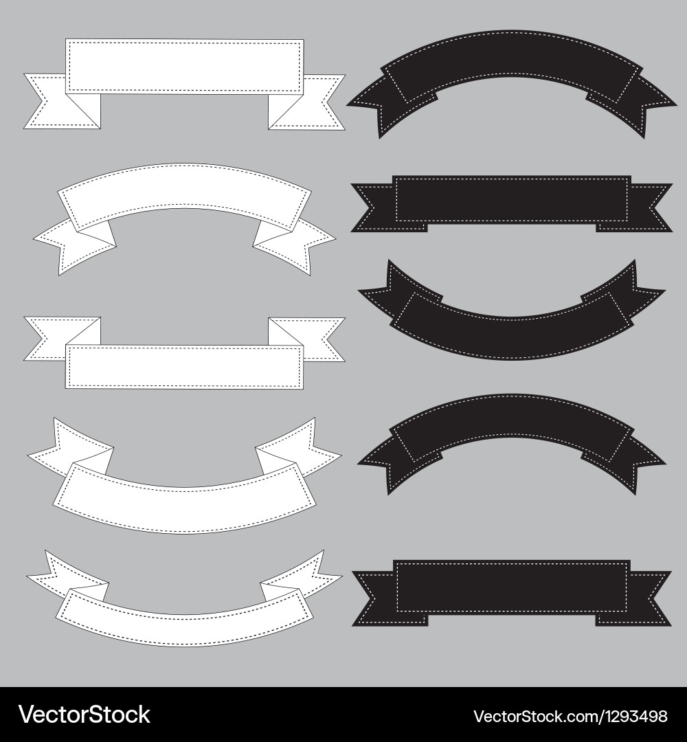 Vintage Ribbon Banner - Black & White vector image